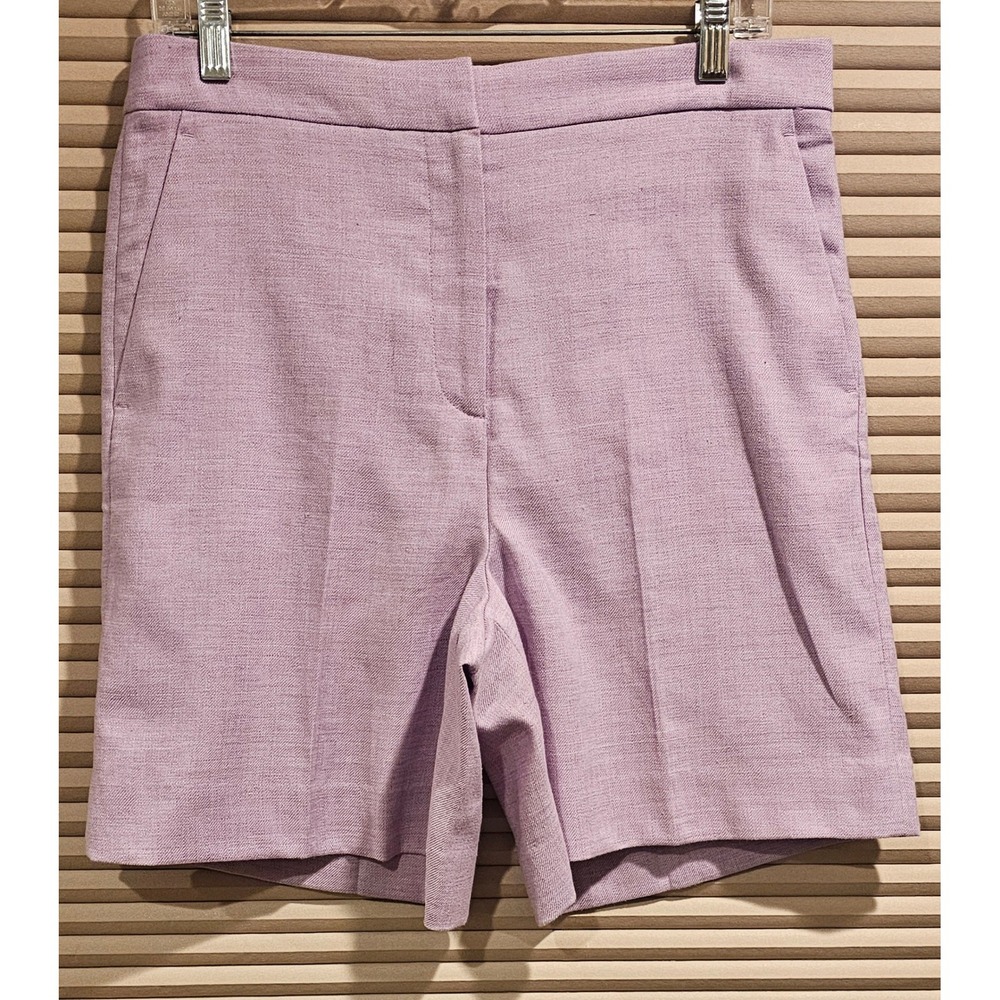 J.Crew Lilac Purple Linen Blend High Rise Shorts H7750 Womens 8 Chino‎ NWT
